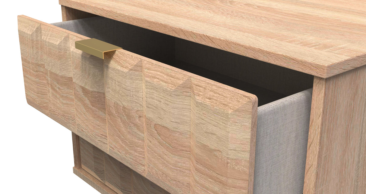 Cube 2 Drawer Midi Chest with Gold Hairpin Legs - Welcome Furniture