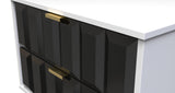 Cube 2 Drawer Midi Chest with Gold Hairpin Legs - Welcome Furniture