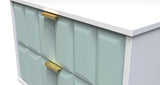 Cube 2 Drawer Midi Chest with Gold Hairpin Legs - Welcome Furniture