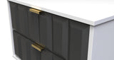 Cube 2 Drawer Midi Chest with Gold Hairpin Legs - Welcome Furniture