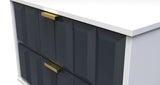Cube 2 Drawer Midi Chest with Gold Hairpin Legs - Welcome Furniture