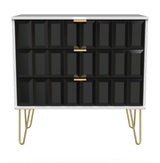 Cube 3 Drawer Chest with Gold Hairpin Legs - Welcome Furniture