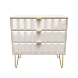 Cube 3 Drawer Chest with Gold Hairpin Legs - Welcome Furniture