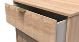 Cube 3 Drawer Midi Chest with Gold Hairpin Legs - Welcome Furniture
