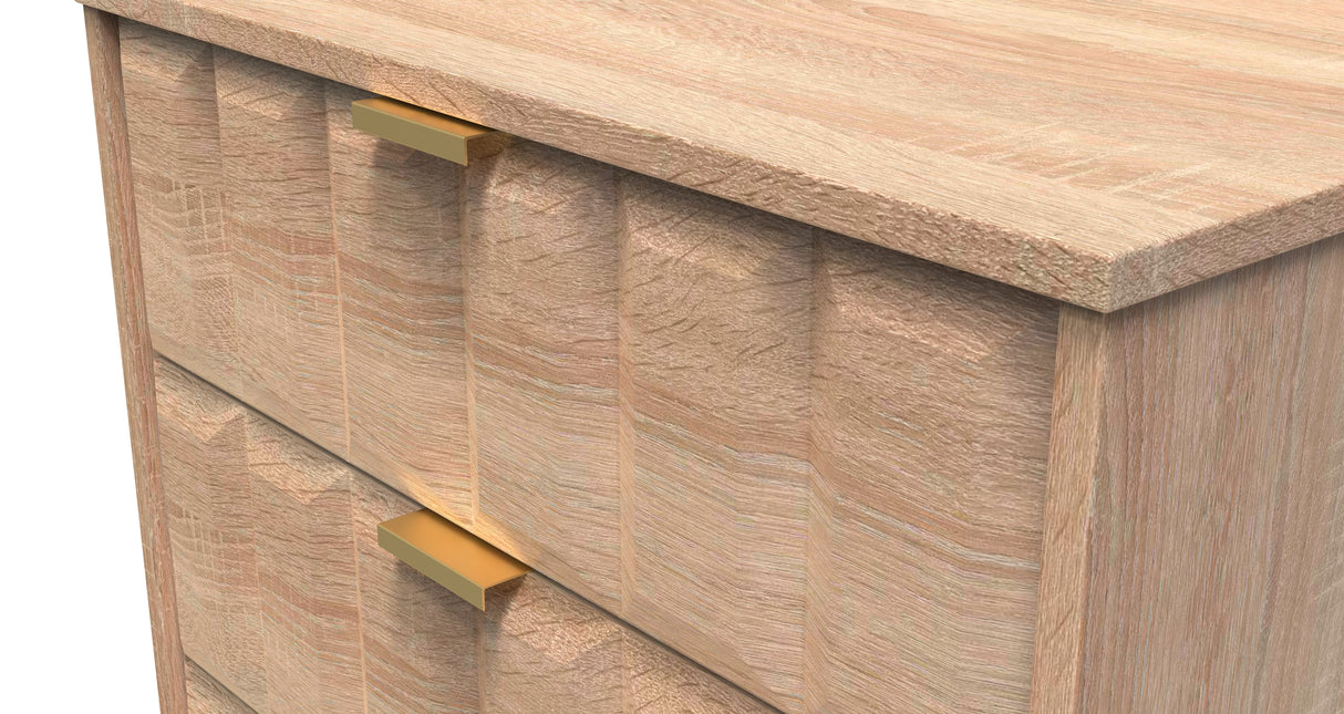 Cube 3 Drawer Midi Chest with Gold Hairpin Legs - Welcome Furniture