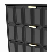 Cube 3 Drawer Midi Chest with Gold Hairpin Legs - Welcome Furniture