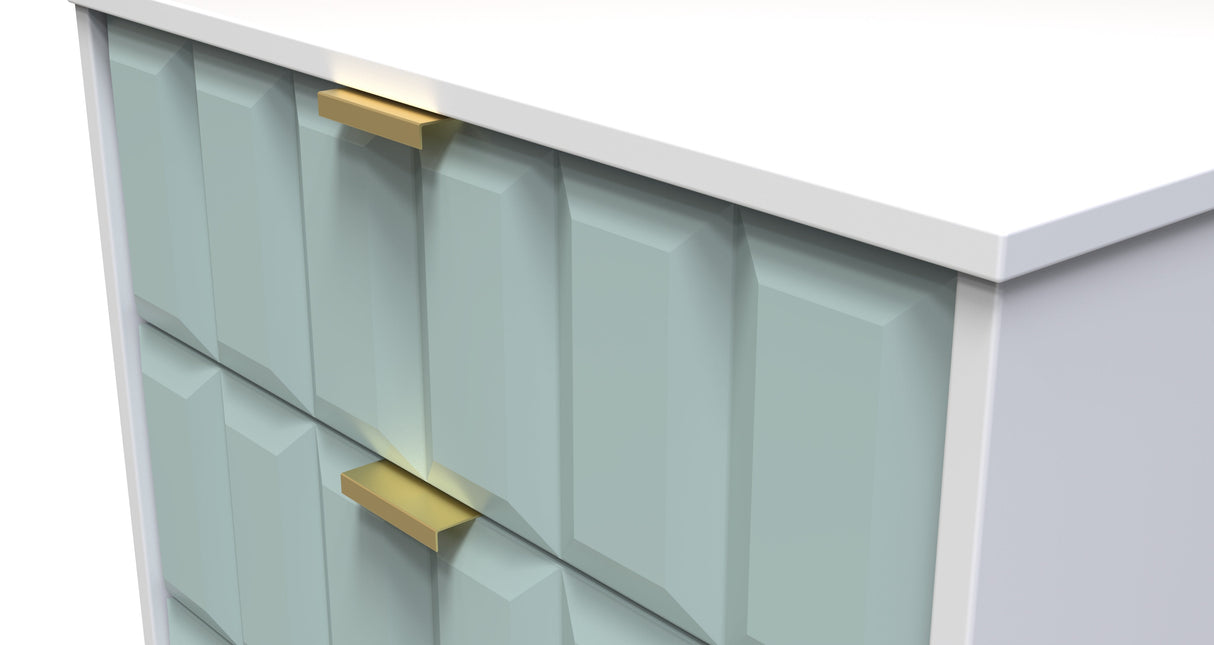 Cube 3 Drawer Midi Chest with Gold Hairpin Legs - Welcome Furniture