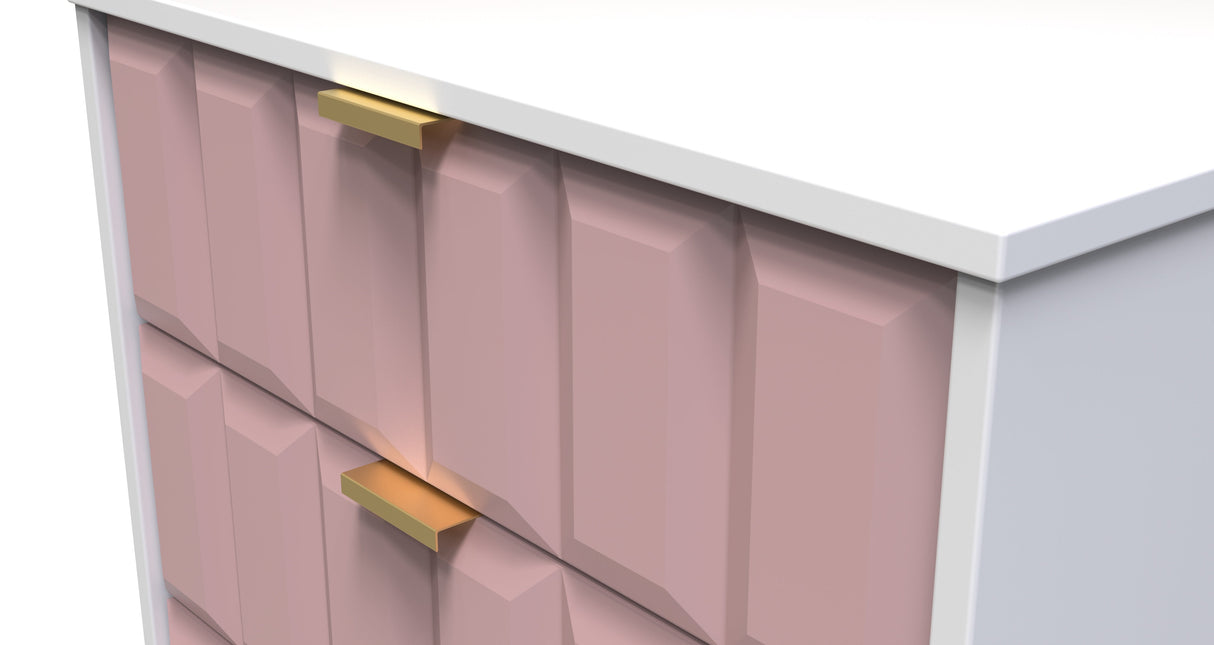 Cube 3 Drawer Midi Chest with Gold Hairpin Legs - Welcome Furniture