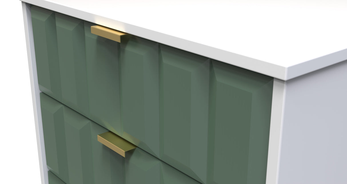 Cube 3 Drawer Midi Chest with Gold Hairpin Legs - Welcome Furniture