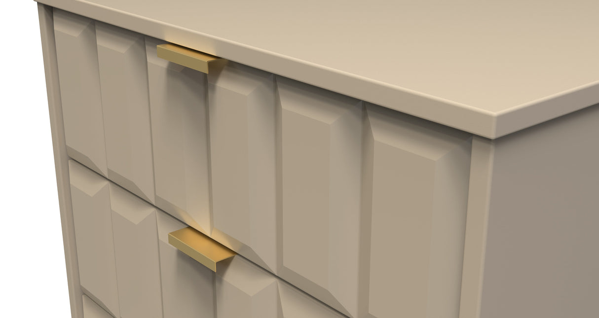 Cube 3 Drawer Midi Chest with Gold Hairpin Legs - Welcome Furniture