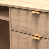 Cube 3 Drawer TV Unit with Gold Hairpin Legs - Welcome Furniture