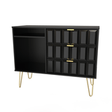 Cube 3 Drawer TV Unit with Gold Hairpin Legs - Welcome Furniture