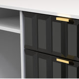 Cube 3 Drawer TV Unit with Gold Hairpin Legs - Welcome Furniture