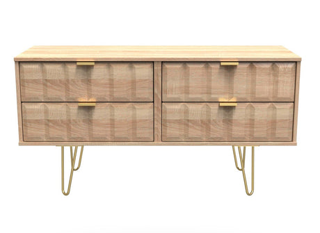 Cube 4 Drawer Bed Box with Gold Hairpin Legs - Welcome Furniture