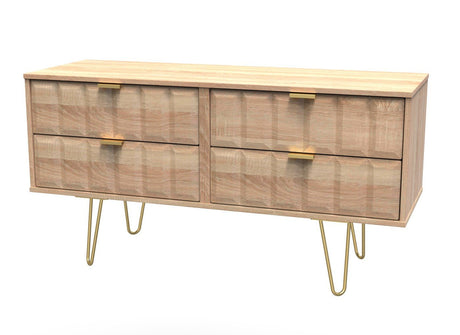 Cube 4 Drawer Bed Box with Gold Hairpin Legs - Welcome Furniture