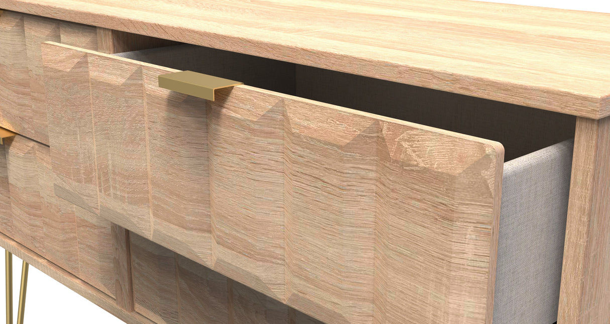 Cube 4 Drawer Bed Box with Gold Hairpin Legs - Welcome Furniture