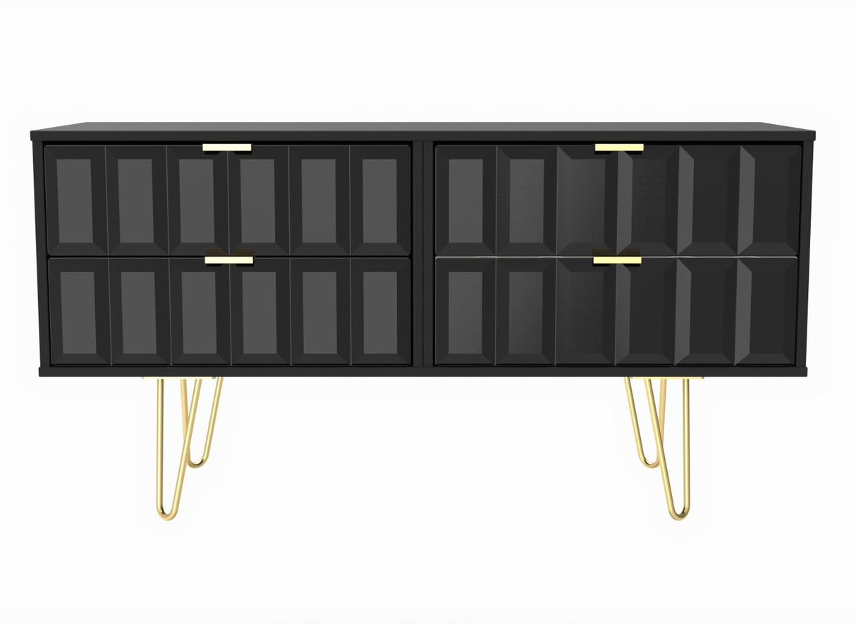 Cube 4 Drawer Bed Box with Gold Hairpin Legs - Welcome Furniture