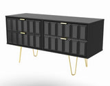 Cube 4 Drawer Bed Box with Gold Hairpin Legs - Welcome Furniture