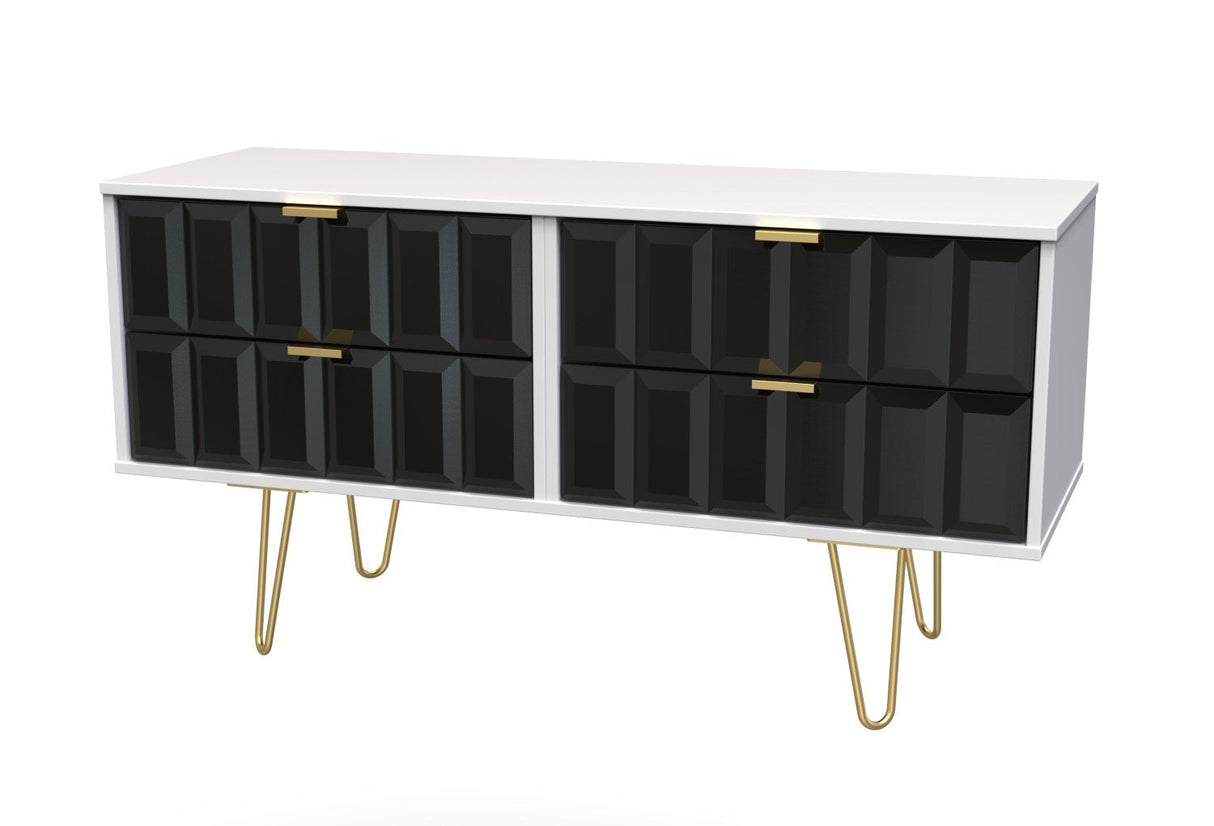 Cube 4 Drawer Bed Box with Gold Hairpin Legs - Welcome Furniture