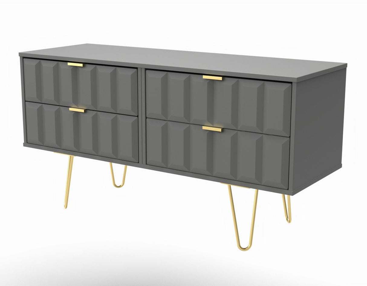 Cube 4 Drawer Bed Box with Gold Hairpin Legs - Welcome Furniture