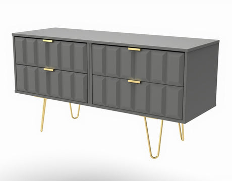 Cube 4 Drawer Bed Box with Gold Hairpin Legs - Welcome Furniture