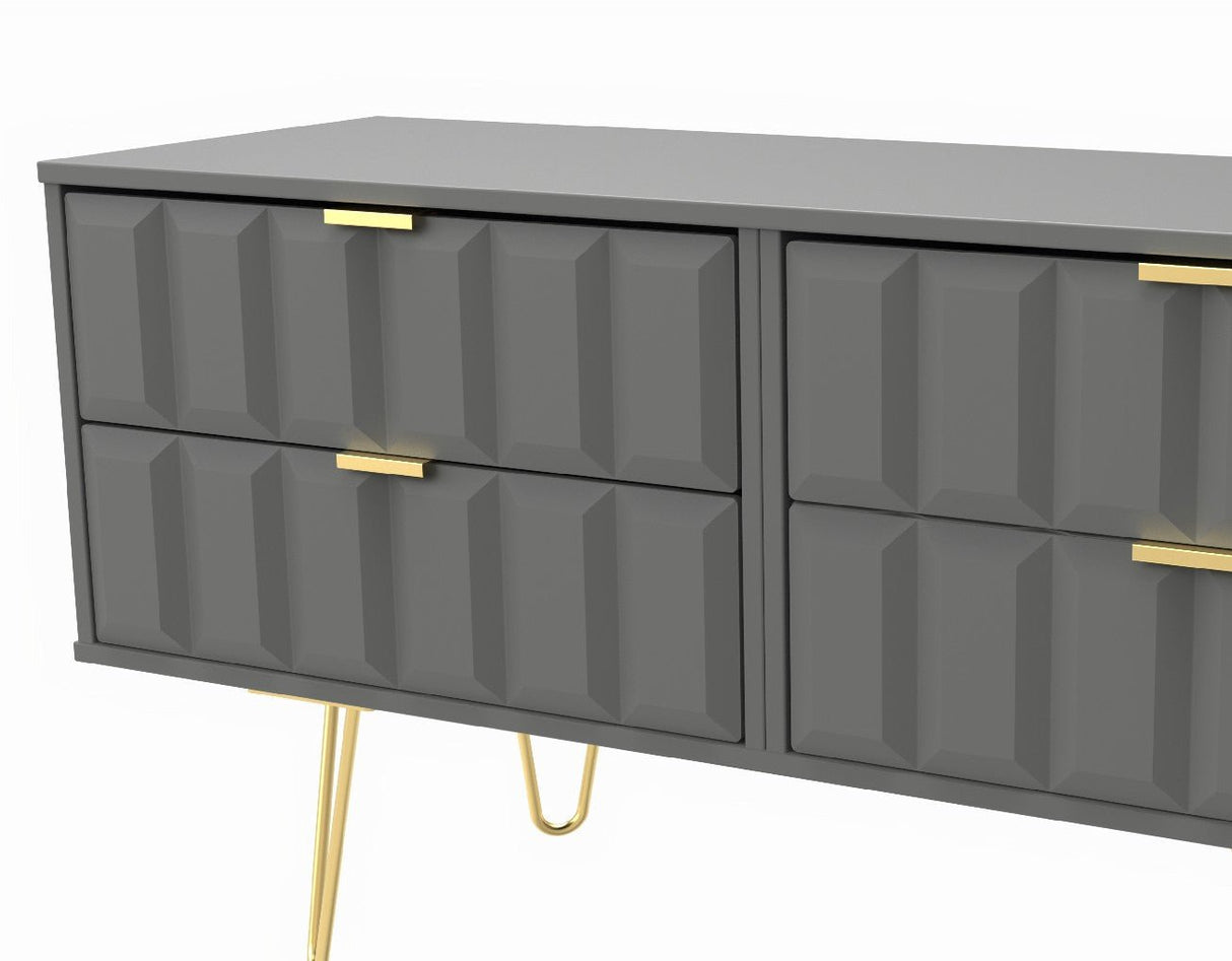 Cube 4 Drawer Bed Box with Gold Hairpin Legs - Welcome Furniture