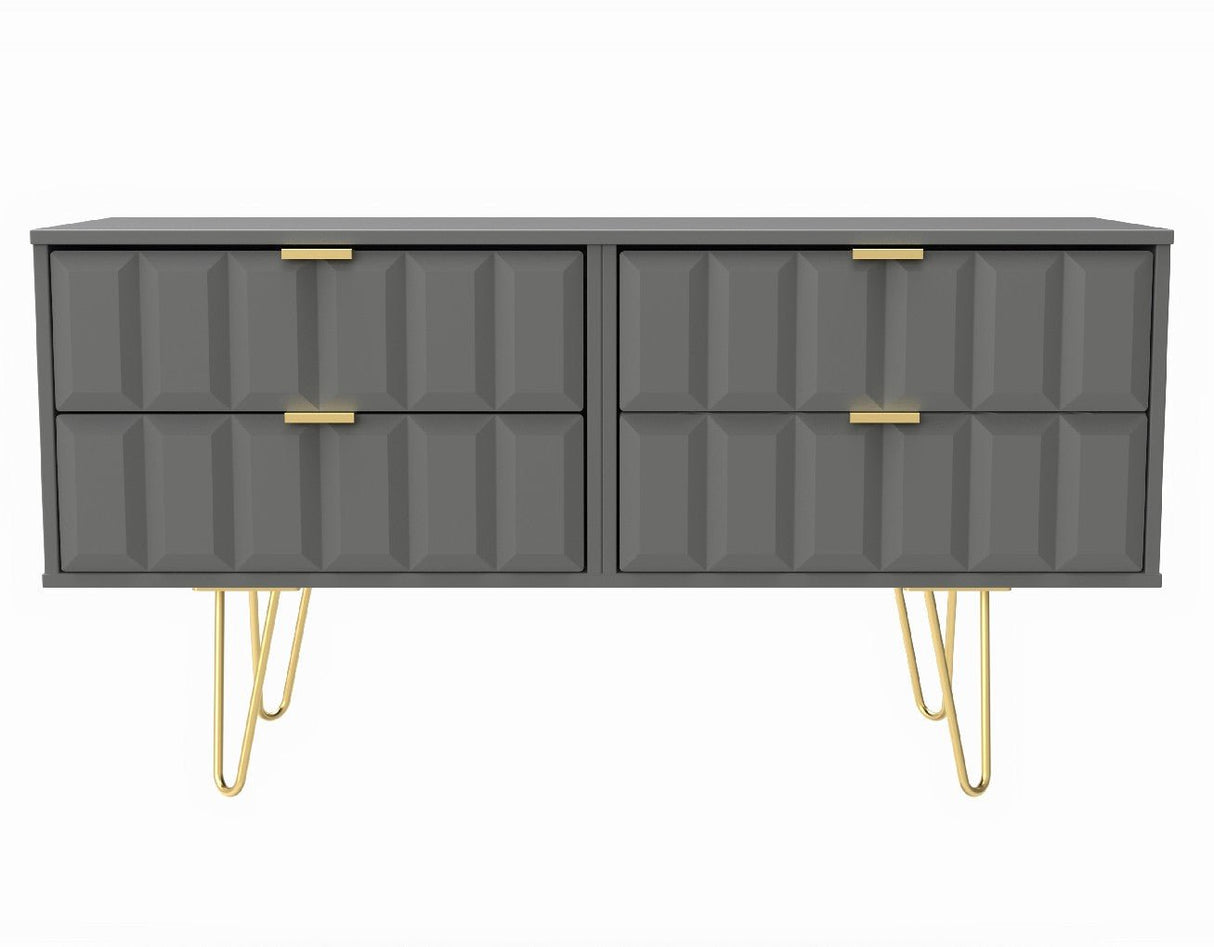 Cube 4 Drawer Bed Box with Gold Hairpin Legs - Welcome Furniture