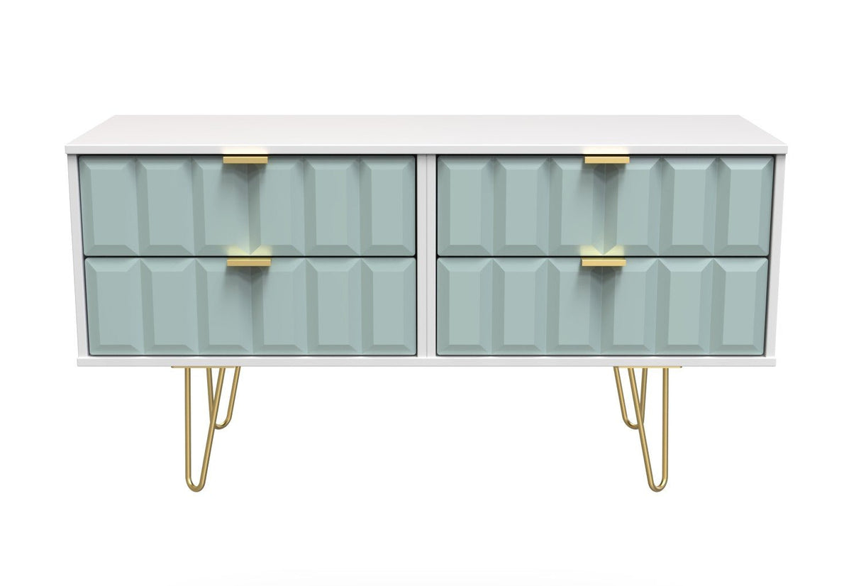 Cube 4 Drawer Bed Box with Gold Hairpin Legs - Welcome Furniture