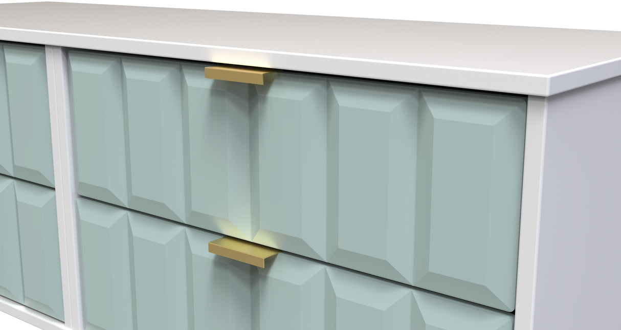 Cube 4 Drawer Bed Box with Gold Hairpin Legs - Welcome Furniture