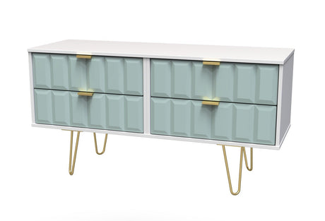 Cube 4 Drawer Bed Box with Gold Hairpin Legs - Welcome Furniture