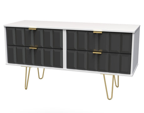 Cube 4 Drawer Bed Box with Gold Hairpin Legs - Welcome Furniture