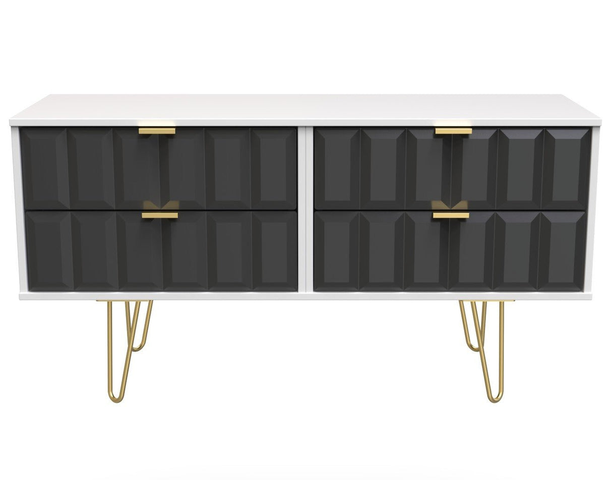Cube 4 Drawer Bed Box with Gold Hairpin Legs - Welcome Furniture