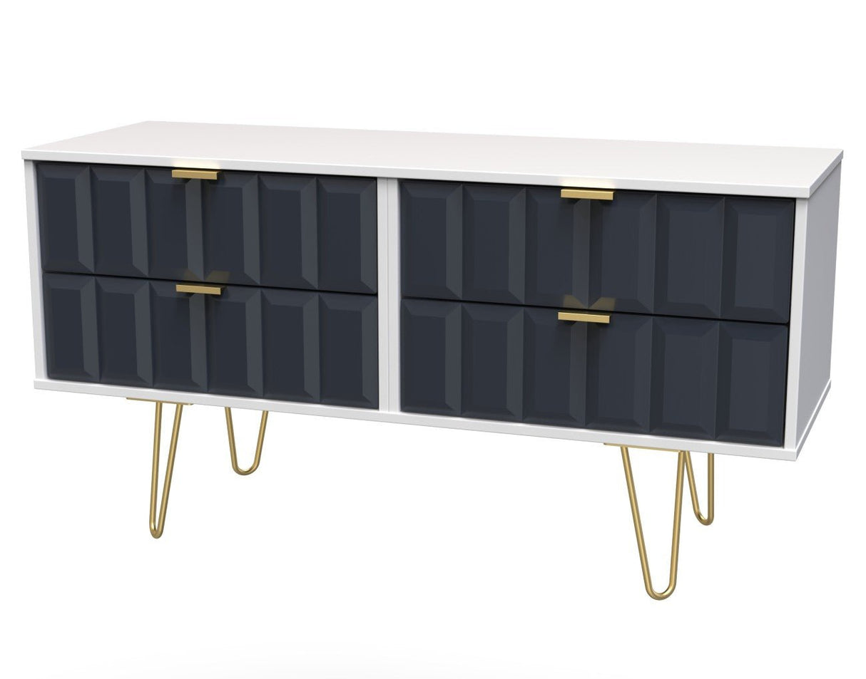 Cube 4 Drawer Bed Box with Gold Hairpin Legs - Welcome Furniture