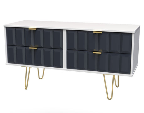 Cube 4 Drawer Bed Box with Gold Hairpin Legs - Welcome Furniture