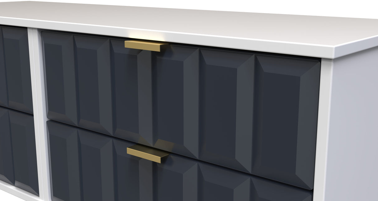 Cube 4 Drawer Bed Box with Gold Hairpin Legs - Welcome Furniture