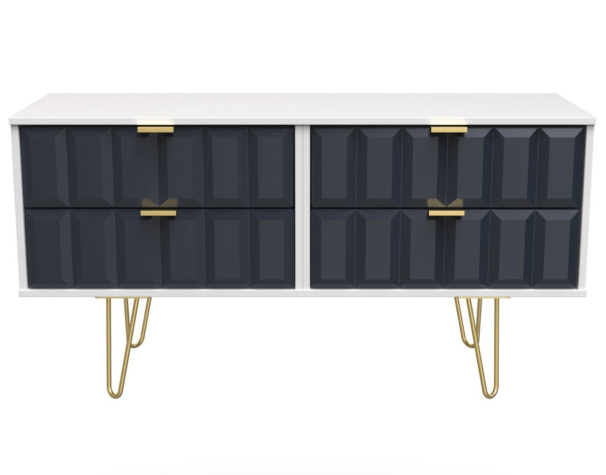 Cube 4 Drawer Bed Box with Gold Hairpin Legs - Welcome Furniture