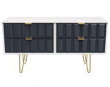 Cube 4 Drawer Bed Box with Gold Hairpin Legs - Welcome Furniture