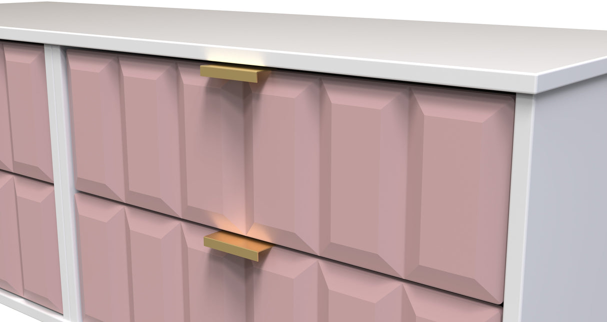 Cube 4 Drawer Bed Box with Gold Hairpin Legs - Welcome Furniture