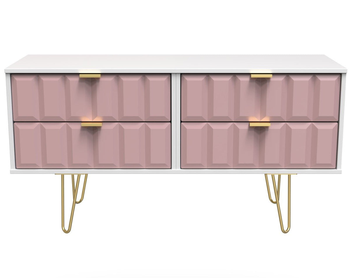 Cube 4 Drawer Bed Box with Gold Hairpin Legs - Welcome Furniture