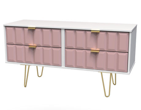 Cube 4 Drawer Bed Box with Gold Hairpin Legs - Welcome Furniture