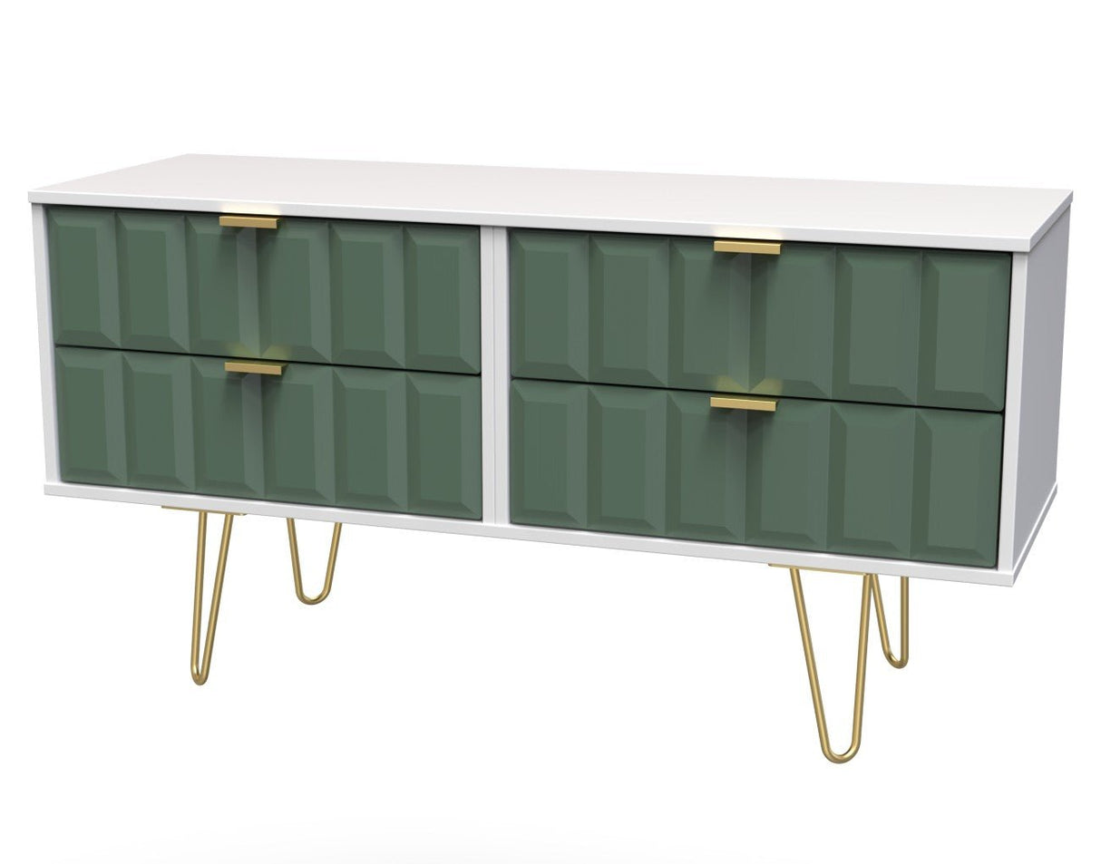 Cube 4 Drawer Bed Box with Gold Hairpin Legs - Welcome Furniture