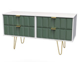 Cube 4 Drawer Bed Box with Gold Hairpin Legs - Welcome Furniture