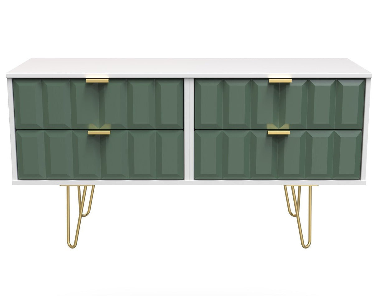 Cube 4 Drawer Bed Box with Gold Hairpin Legs - Welcome Furniture