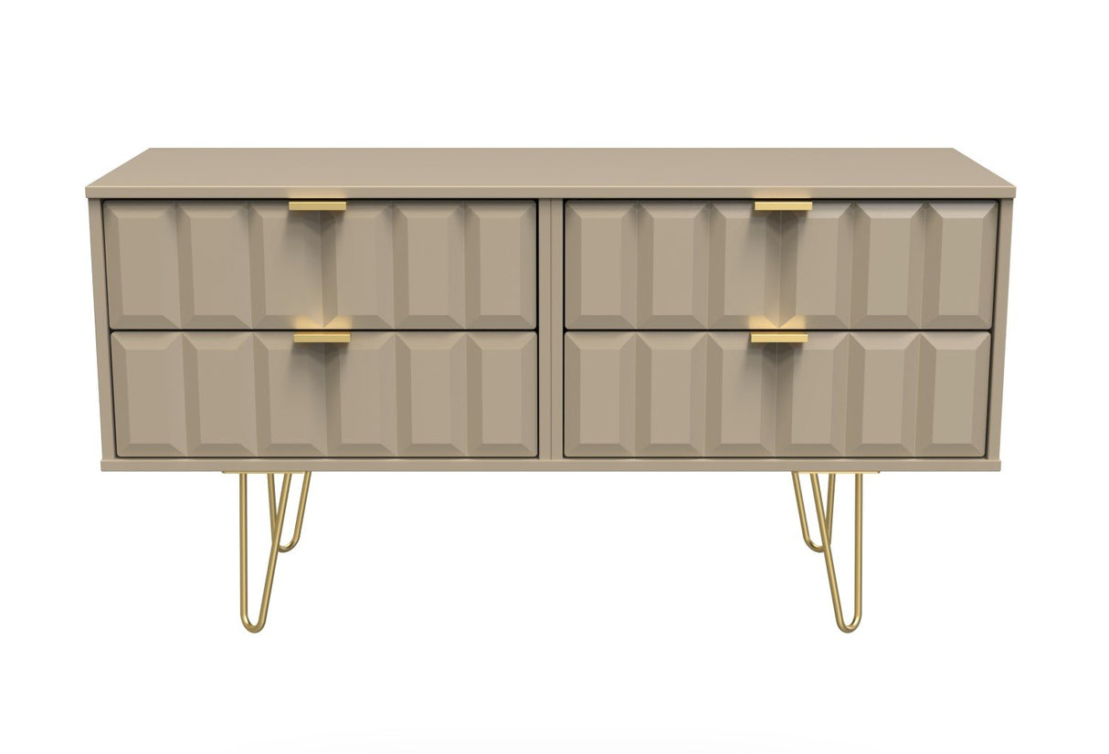 Cube 4 Drawer Bed Box with Gold Hairpin Legs - Welcome Furniture