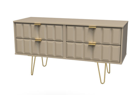 Cube 4 Drawer Bed Box with Gold Hairpin Legs - Welcome Furniture