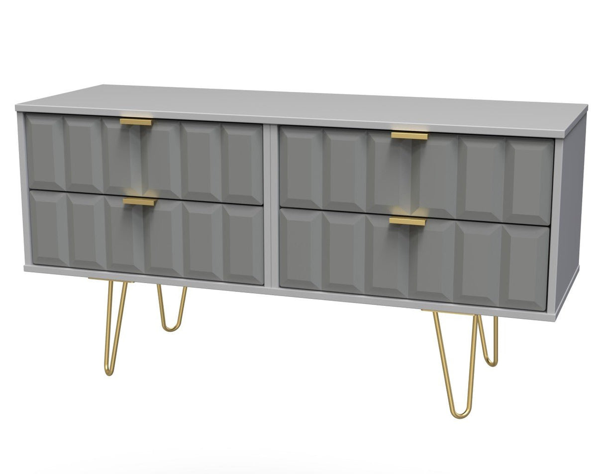 Cube 4 Drawer Bed Box with Gold Hairpin Legs - Welcome Furniture