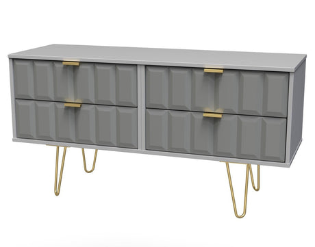 Cube 4 Drawer Bed Box with Gold Hairpin Legs - Welcome Furniture