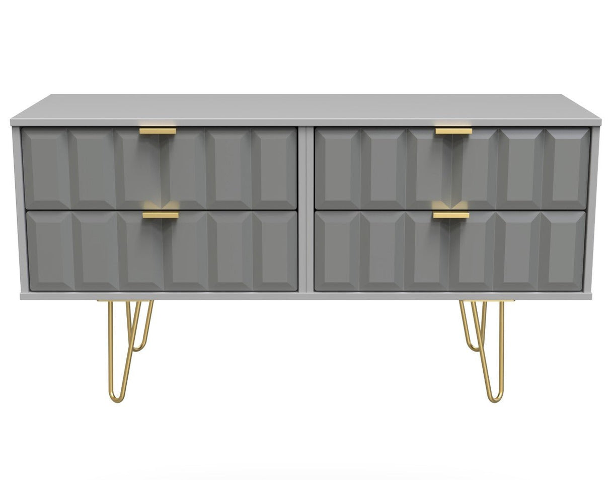 Cube 4 Drawer Bed Box with Gold Hairpin Legs - Welcome Furniture