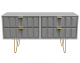 Cube 4 Drawer Bed Box with Gold Hairpin Legs - Welcome Furniture