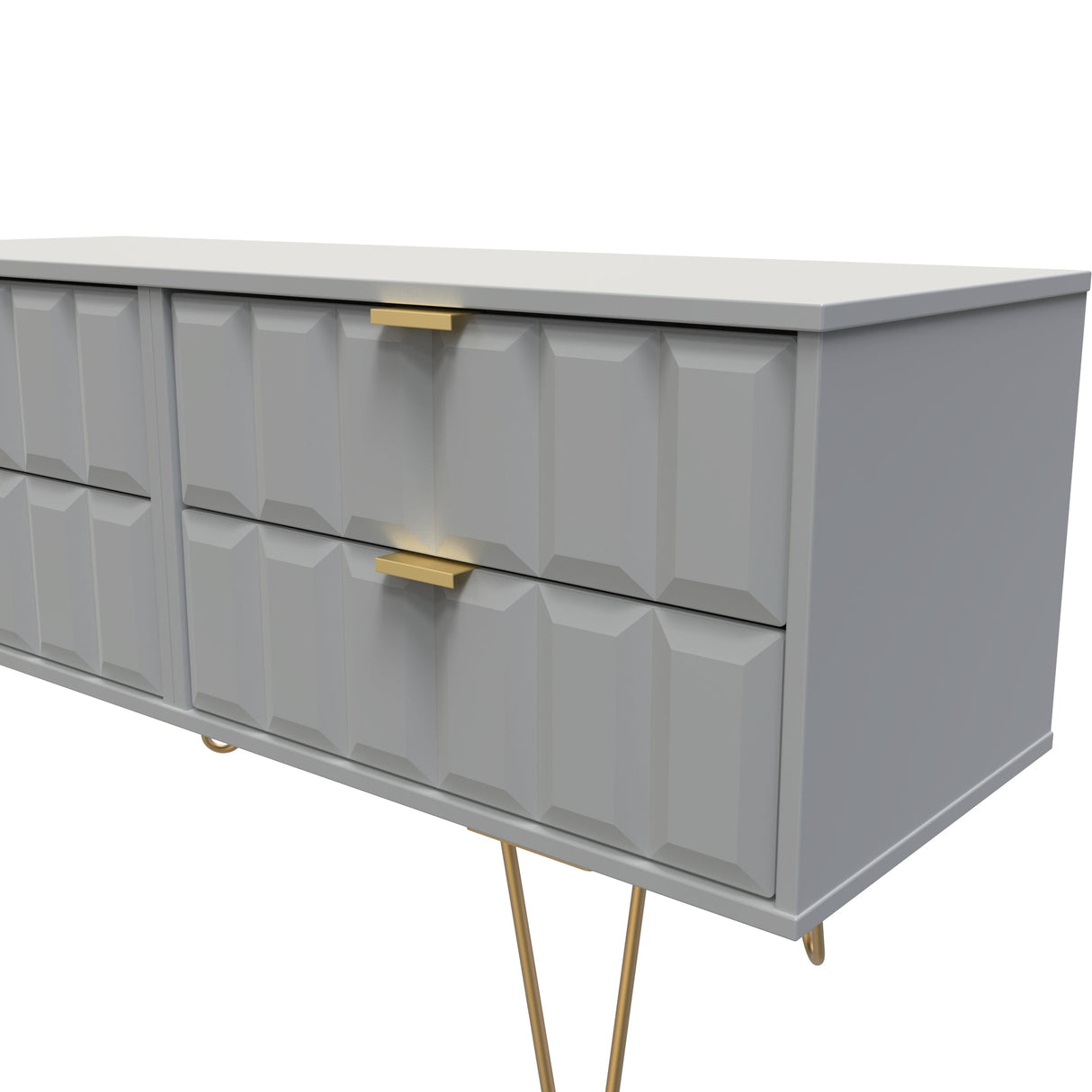 Cube 4 Drawer Bed Box with Gold Hairpin Legs - Welcome Furniture